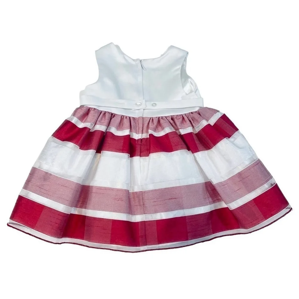Couture Princess Red White Striped Dress 24 Months